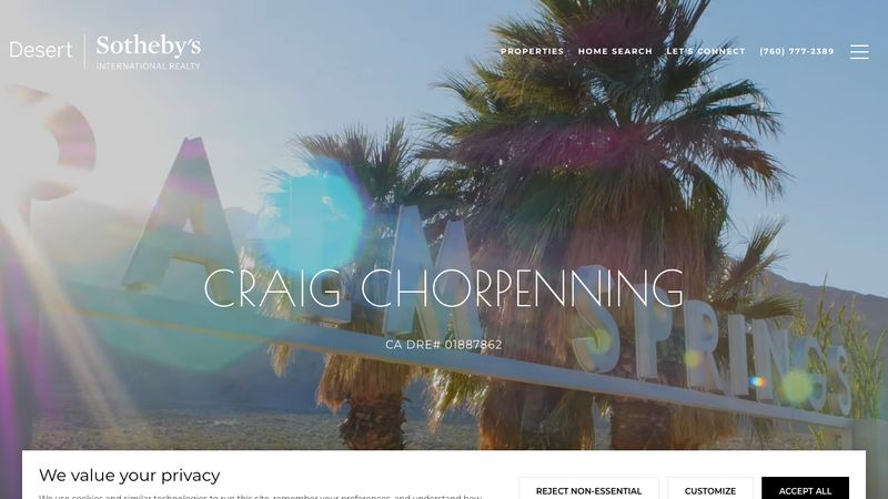 Screenshot of the craigchorpenning.com home page