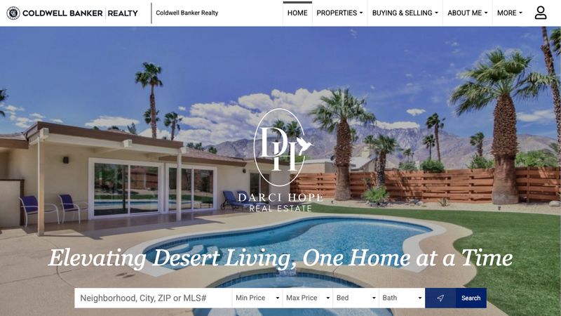 Screenshot of the darcihoperealtor.com home page