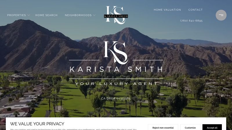 Screenshot of the yourluxuryagent.com home page